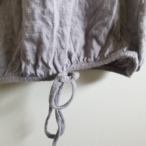 Top, cotton, balloon sleeves, grey - Picture 4 of 5